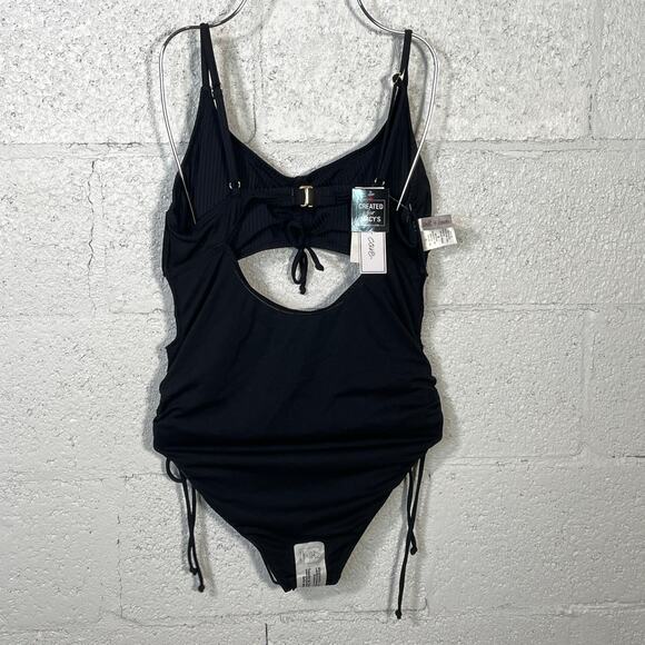 Salt + Cove Women's Ribbed Cinched-Tie 1 Piece Swimsuit, Large - Picture 5 of 13